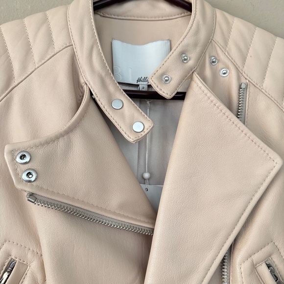 NWT 3.1 Phillip Lim nude zebra striped peplum motorcycle leather jacket … - Picture 4 of 13